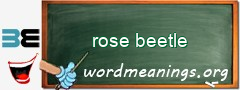 WordMeaning blackboard for rose beetle